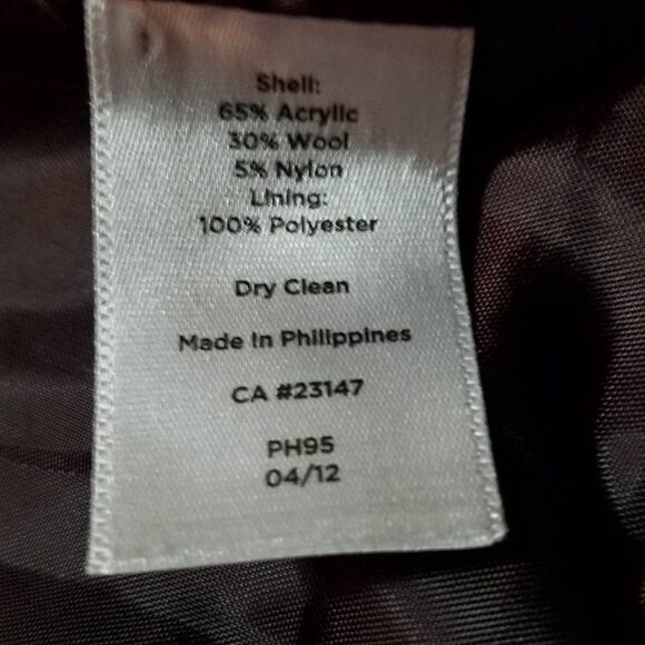 Talbots Red Tweed Double Breasted Pea Coat size 9 - Picture 14 of 14